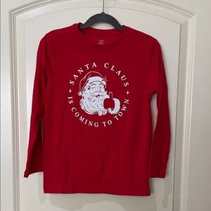 YOUTH Holiday Time Red Santa Claus Long Sleeve Tee